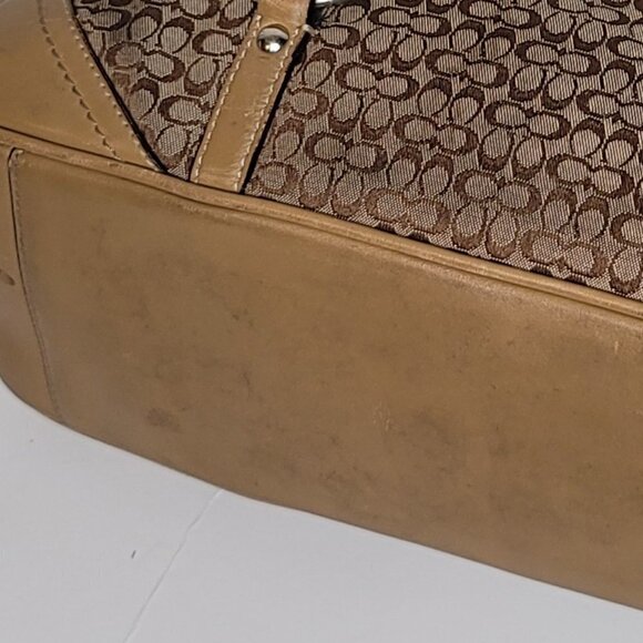 Coach Tan Khaki Mini-Signature Canvas Leather - Picture 7 of 11